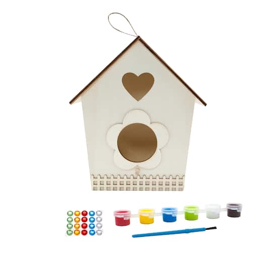 12 Pack: Wooden Birdhouse Craft Kit by Creatology&#x2122;